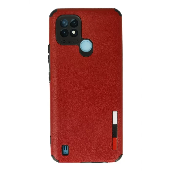 Newface Realme C21 Kılıf Loop Deri Silikon - Kırmızı