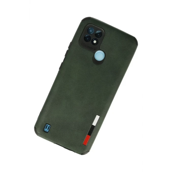 Newface Realme C21 Kılıf Loop Deri Silikon - Yeşil