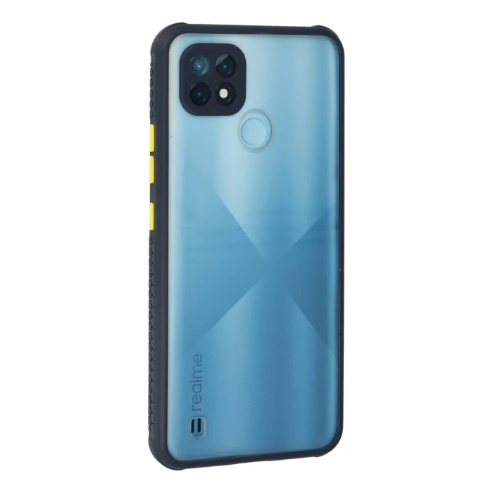 Newface Realme C21 Kılıf Miami Şeffaf Silikon - Lacivert
