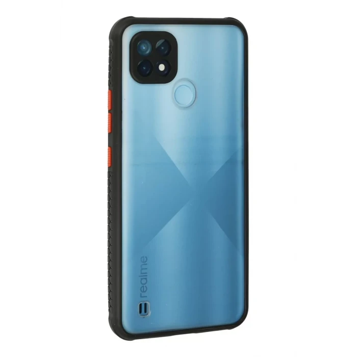 Newface Realme C21 Kılıf Miami Şeffaf Silikon - Siyah