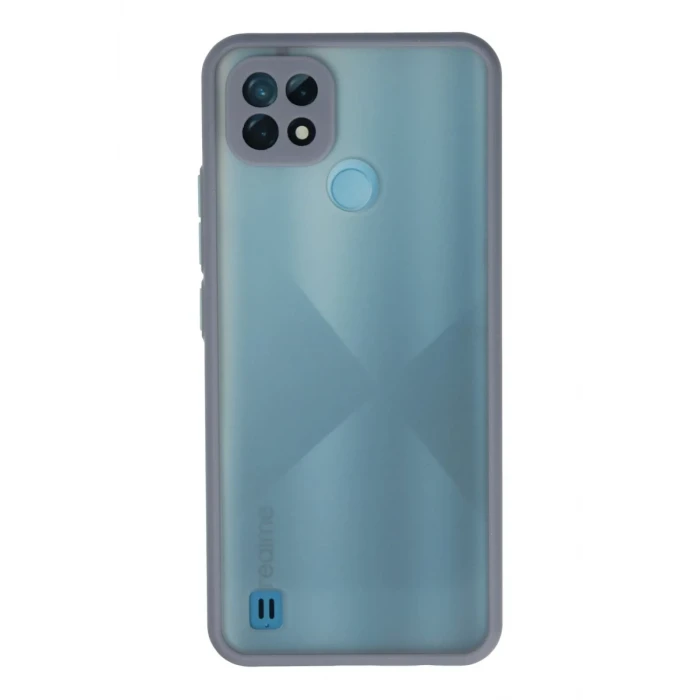 Newface Realme C21 Kılıf Montreal Silikon Kapak - Gri