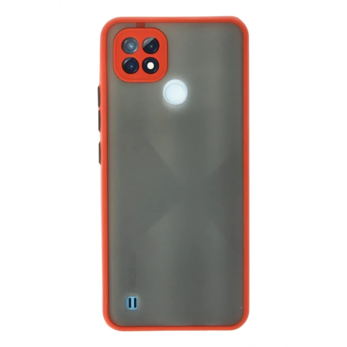 Newface Realme C21 Kılıf Montreal Silikon Kapak - Kırmızı