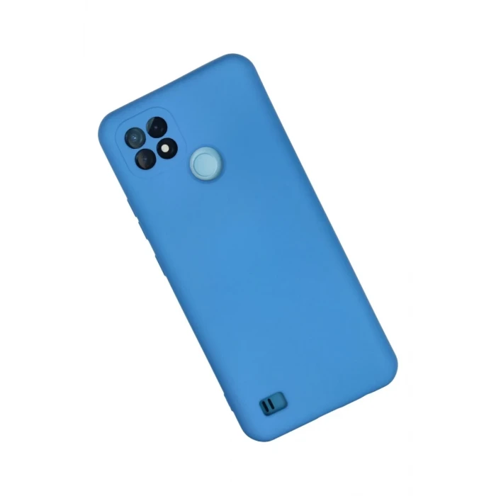 Newface Realme C21 Kılıf Nano içi Kadife Silikon - Mavi