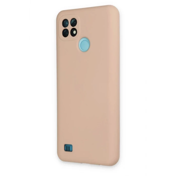 Newface Realme C21 Kılıf Nano içi Kadife Silikon - Pudra