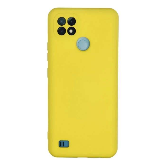 Newface Realme C21 Kılıf Nano içi Kadife Silikon - Sarı