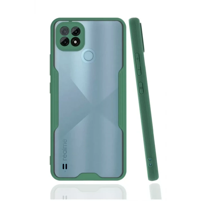 Newface Realme C21 Kılıf Platin Silikon - Yeşil