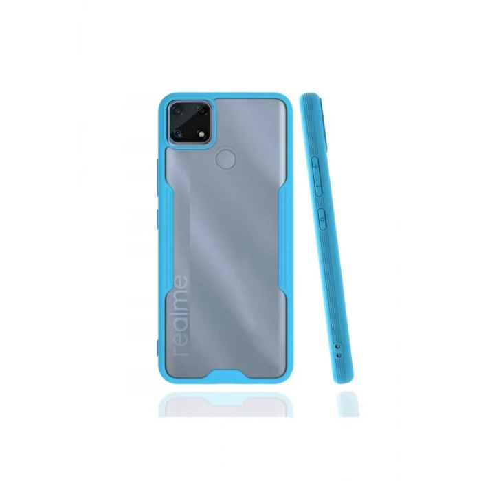Newface Realme C25 Kılıf Platin Silikon - Mavi