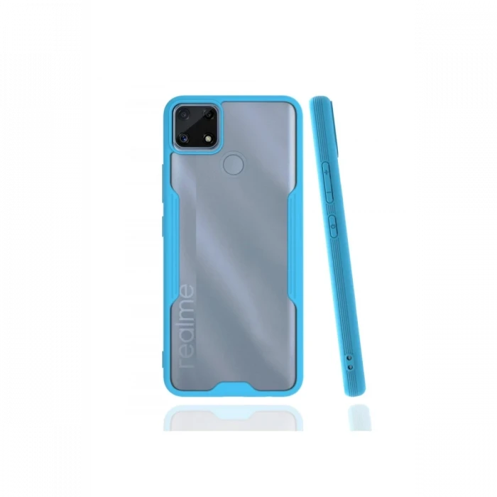 Newface Realme C25 Kılıf Platin Silikon - Mavi