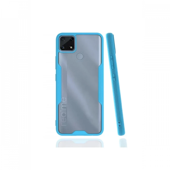 Newface Realme C25 Kılıf Platin Silikon - Mavi