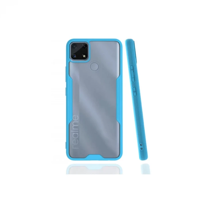 Newface Realme C25 Kılıf Platin Silikon - Mavi