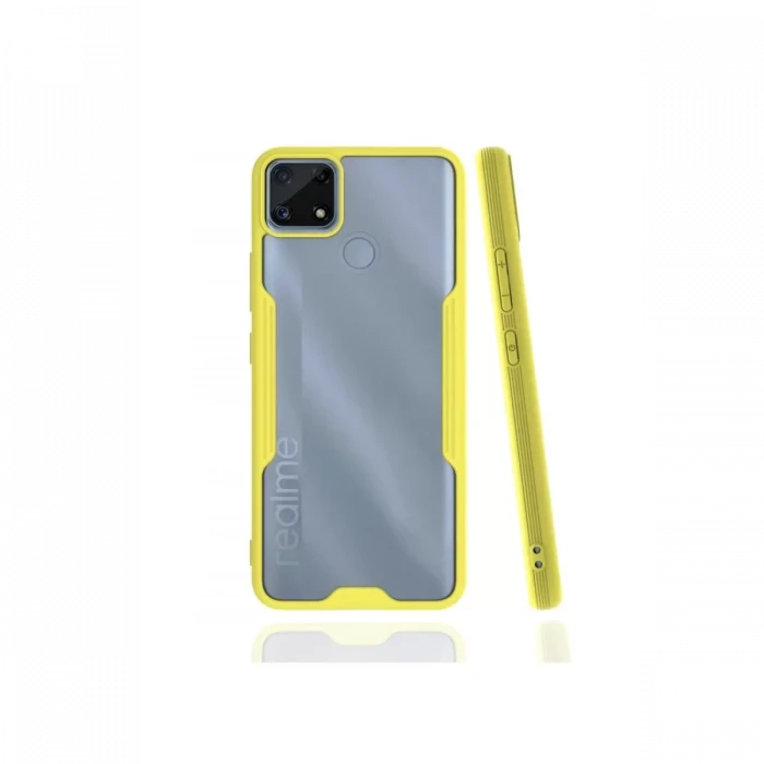 Newface Realme C25 Kılıf Platin Silikon - Sarı