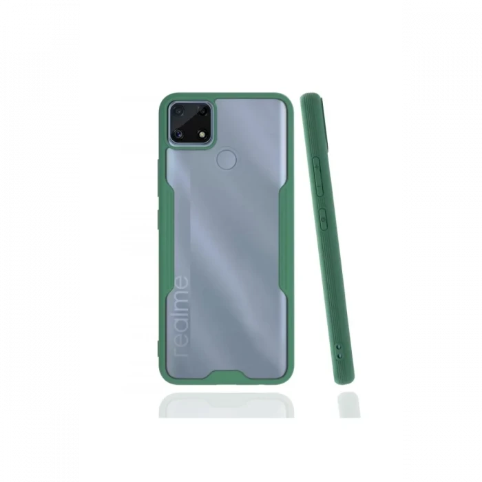 Newface Realme C25 Kılıf Platin Silikon - Yeşil