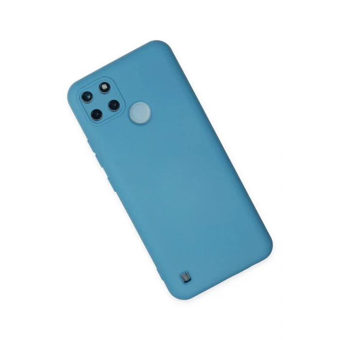 Newface Realme C25Y Kılıf Nano içi Kadife Silikon - Mavi