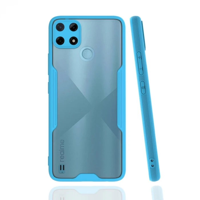 Newface Realme C25Y Kılıf Platin Silikon - Mavi
