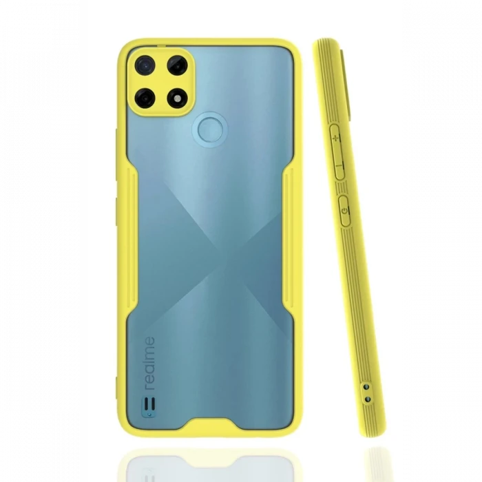 Newface Realme C25Y Kılıf Platin Silikon - Sarı
