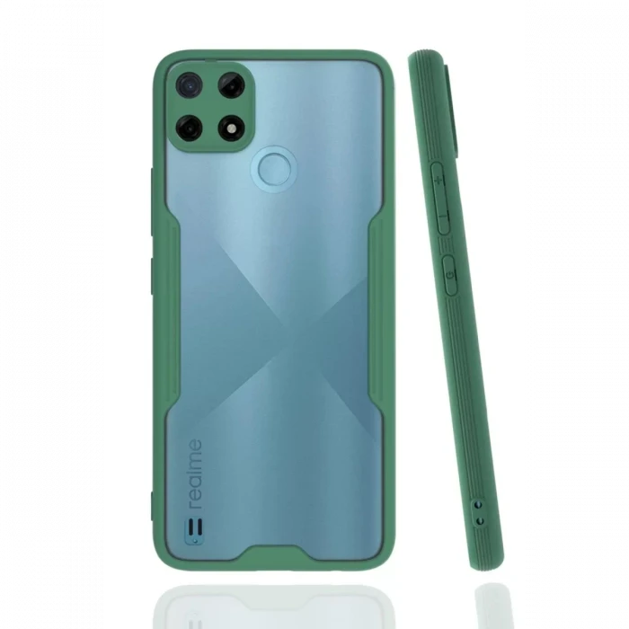 Newface Realme C25Y Kılıf Platin Silikon - Yeşil