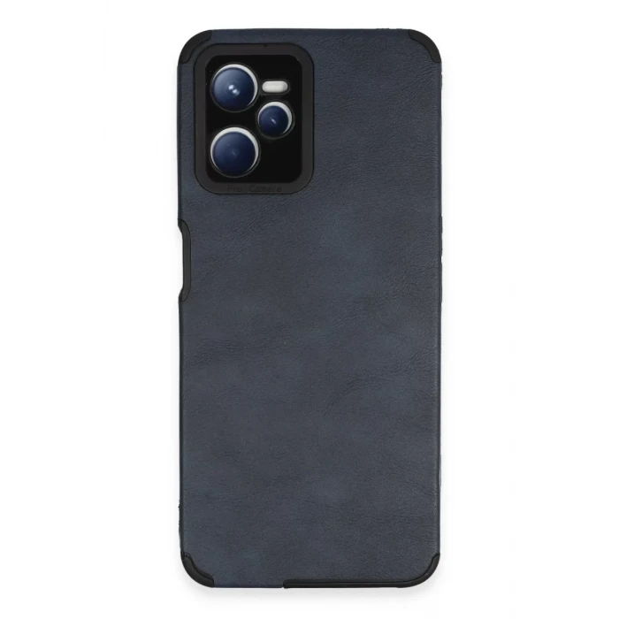 Newface Realme C35 Kılıf Loop Deri Silikon - Lacivert
