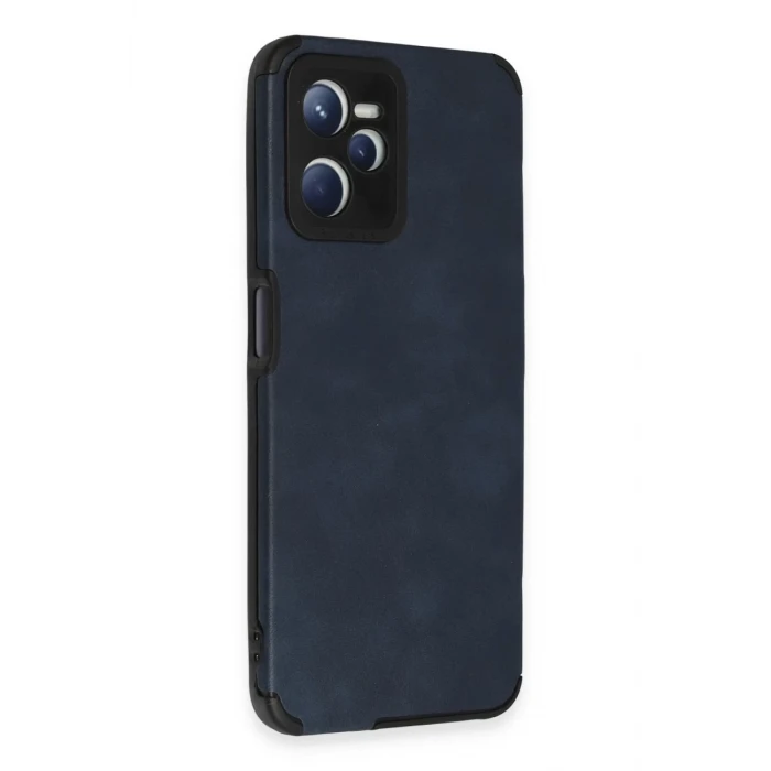 Newface Realme C35 Kılıf Loop Deri Silikon - Lacivert