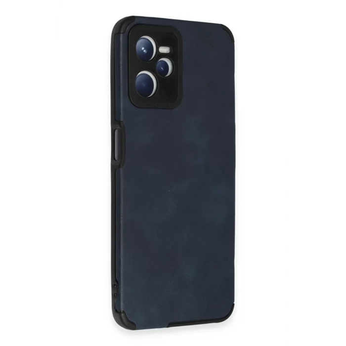 Newface Realme C35 Kılıf Loop Deri Silikon - Lacivert