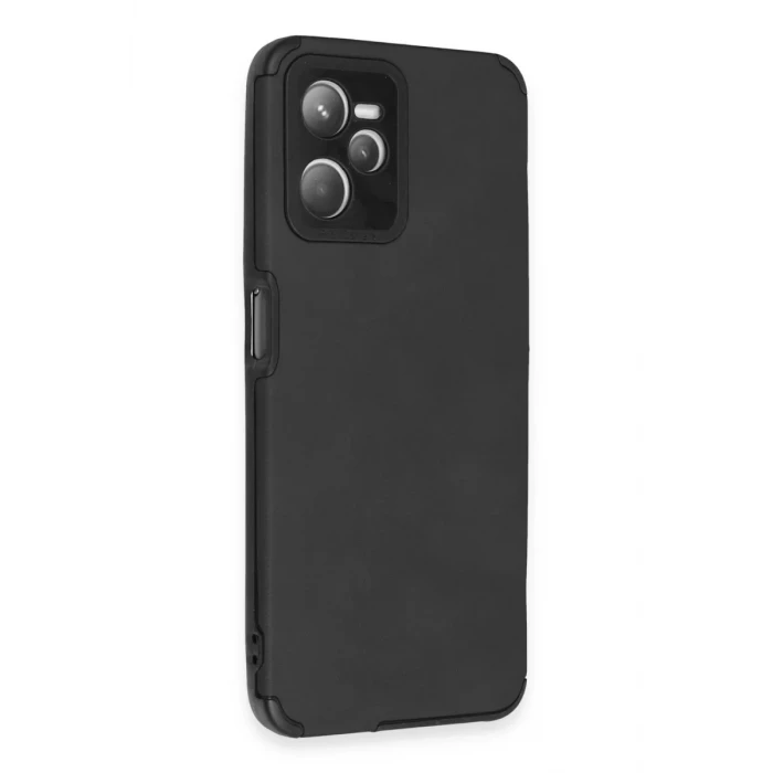 Newface Realme C35 Kılıf Loop Deri Silikon - Siyah