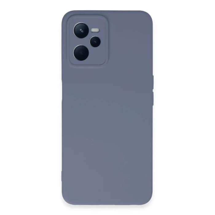 Newface Realme C35 Kılıf Nano içi Kadife Silikon - Gri
