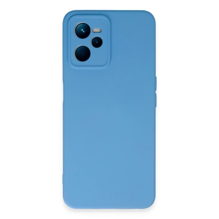 Newface Realme C35 Kılıf Nano içi Kadife Silikon - Mavi