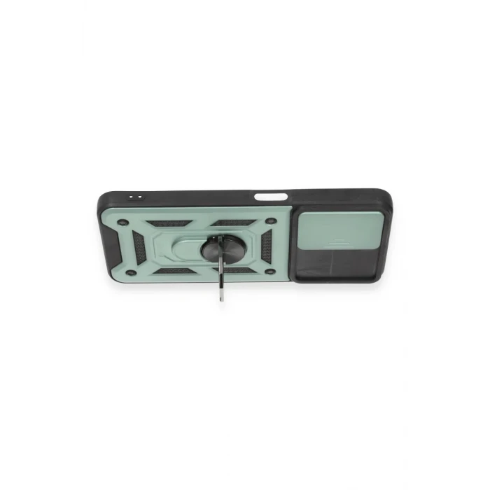Newface Realme C35 Kılıf Pars Lens Yüzüklü Silikon - Yeşil