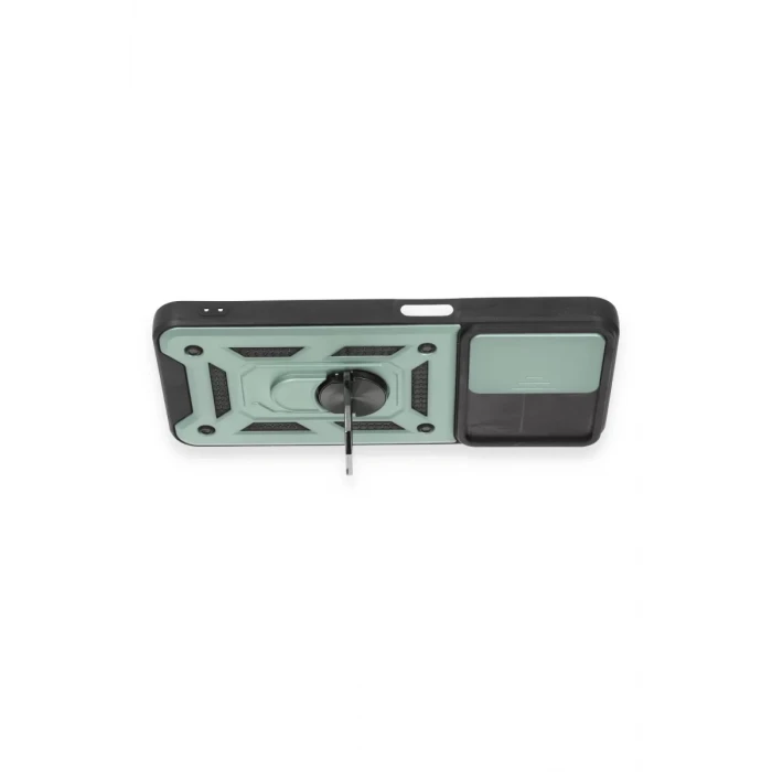 Newface Realme C35 Kılıf Pars Lens Yüzüklü Silikon - Yeşil