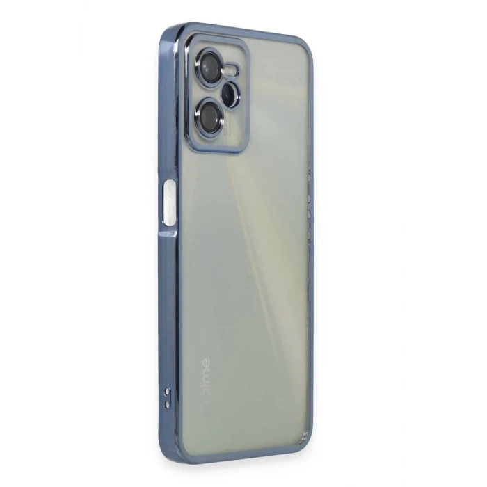 Newface Realme C35 Kılıf Razer Lensli Silikon - Açık Mavi