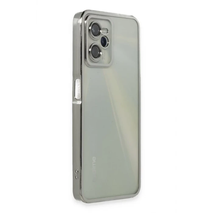 Newface Realme C35 Kılıf Razer Lensli Silikon - Gümüş