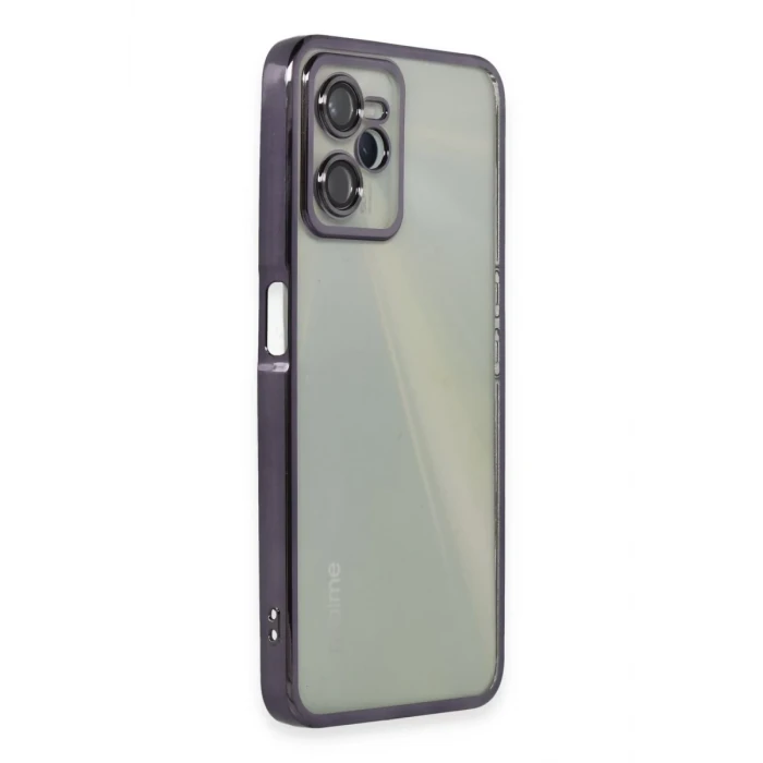 Newface Realme C35 Kılıf Razer Lensli Silikon - Mor