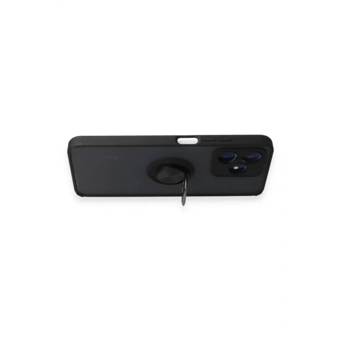 Newface Realme C53 Kılıf Montreal Yüzüklü Silikon Kapak - Siyah