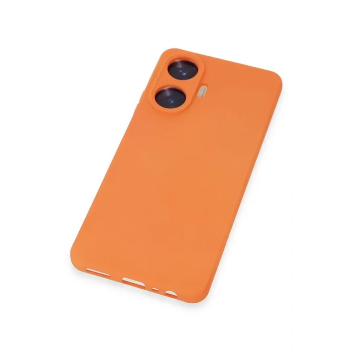 Newface Realme C55 Kılıf Nano içi Kadife Silikon - Turuncu