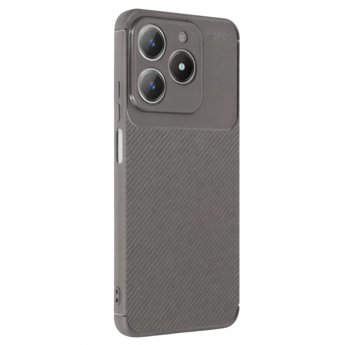 Newface Realme C61 Kılıf Auto Focus Karbon Kapak - Gri