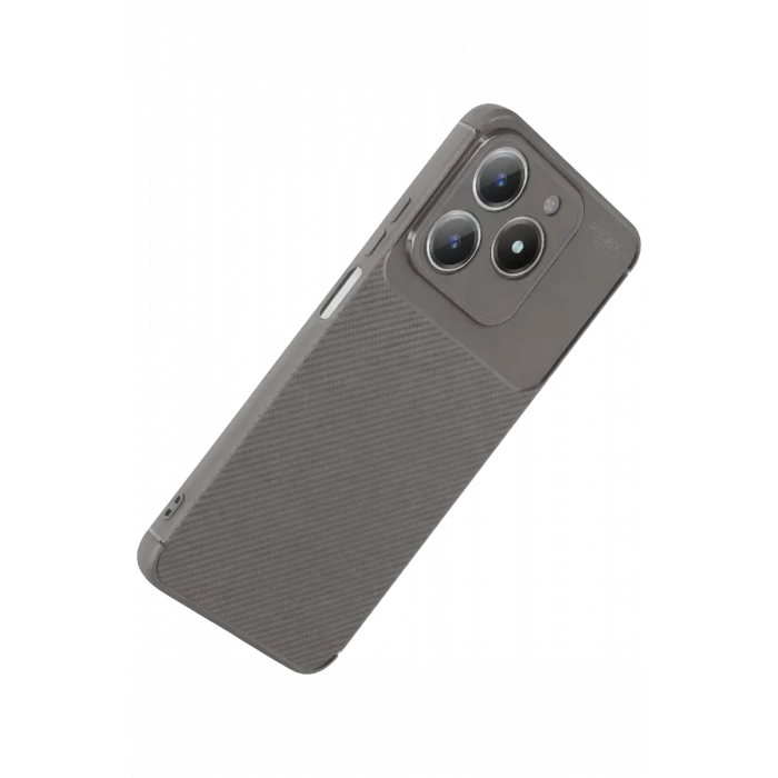 Newface Realme C61 Kılıf Auto Focus Karbon Kapak - Gri