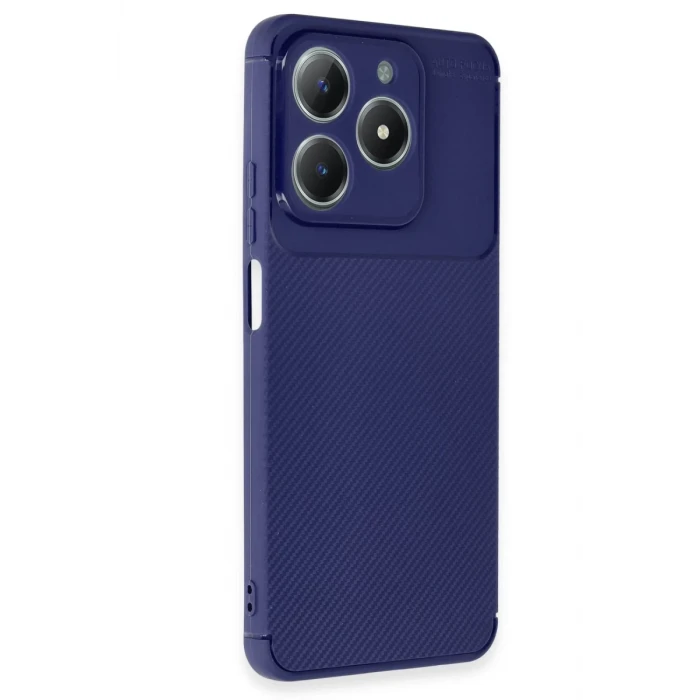 Newface Realme C61 Kılıf Auto Focus Karbon Kapak - Lacivert