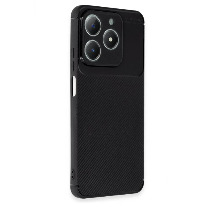 Newface Realme C61 Kılıf Auto Focus Karbon Kapak - Siyah