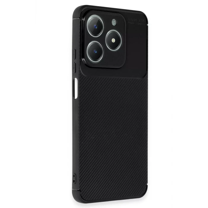 Newface Realme C61 Kılıf Auto Focus Karbon Kapak - Siyah