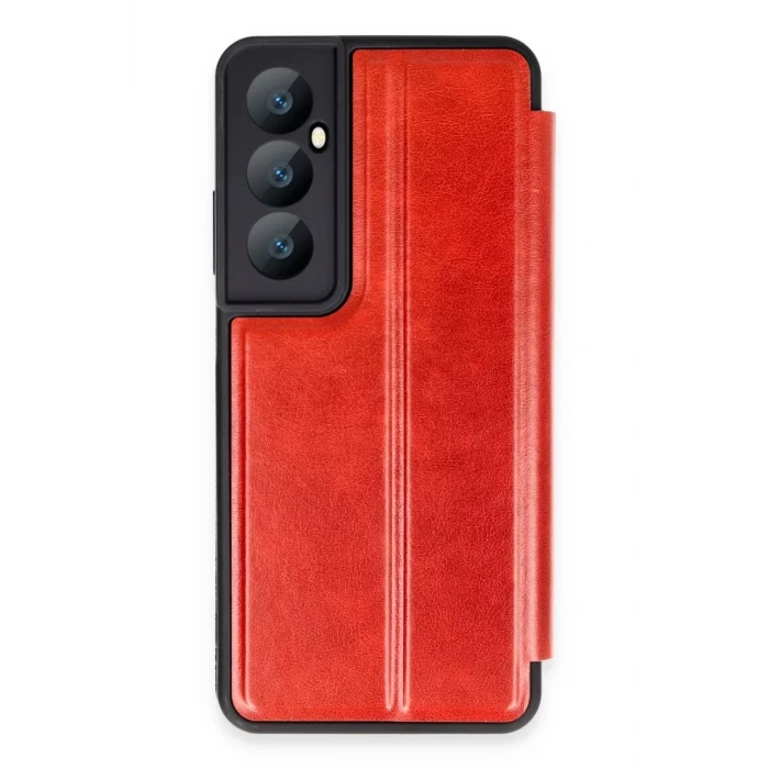 Newface Realme C65 Kılıf Flip Cover - Kırmızı