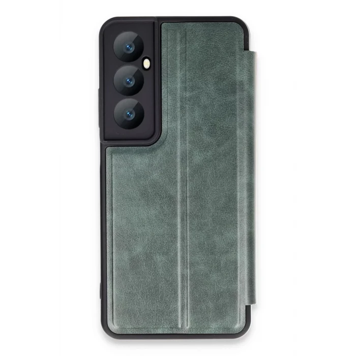 Newface Realme C65 Kılıf Flip Cover - Koyu Yeşil