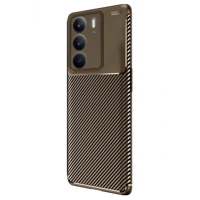 Newface Realme C75 4G Auto Focus Karbon Kapak - Kahverengi