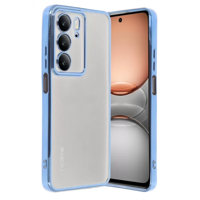 Newface Realme C75 4G Kılıf Razer Lensli Silikon - Açık Mavi