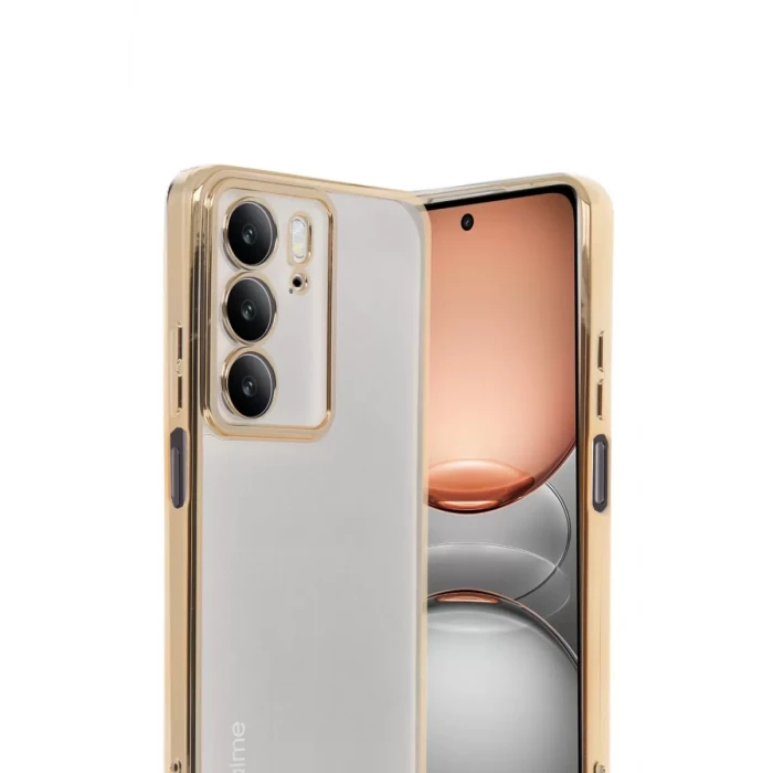 Newface Realme C75 4G Kılıf Razer Lensli Silikon - Gold