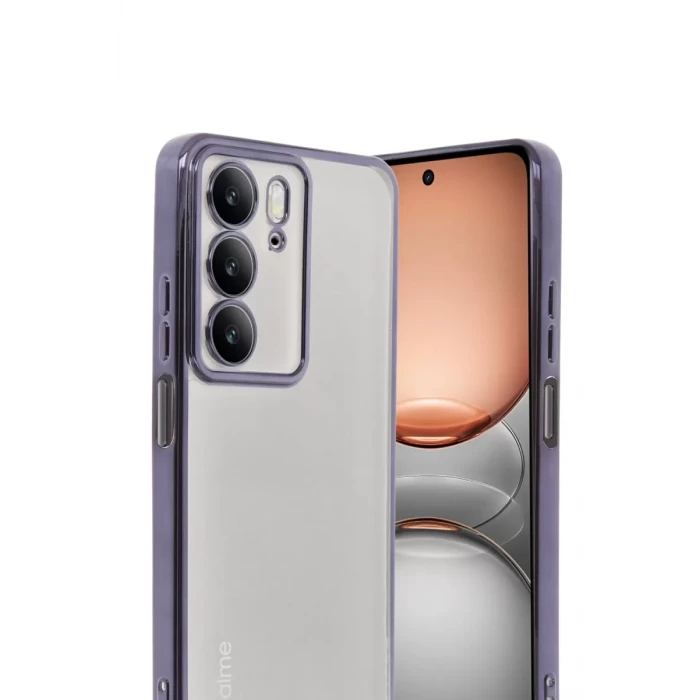 Newface Realme C75 4G Kılıf Razer Lensli Silikon - Mor