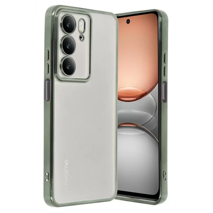 Newface Realme C75 4G Kılıf Razer Lensli Silikon - Yeşil