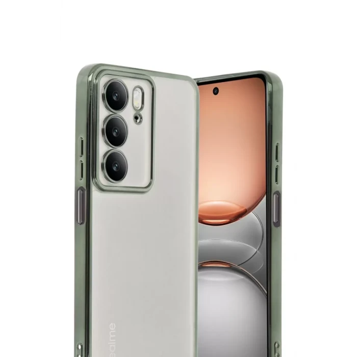 Newface Realme C75 4G Kılıf Razer Lensli Silikon - Yeşil