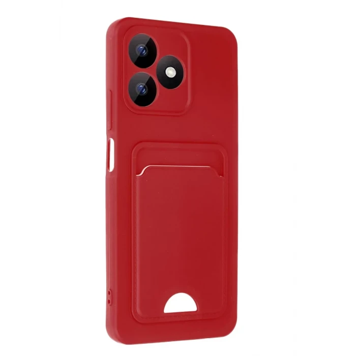 Newface Realme Note 50 4G Kılıf Kelvin Kartvizitli Silikon - Kırmızı