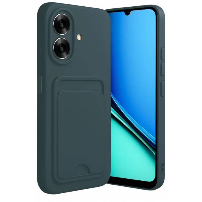 Newface Realme Note 60 Kelvin Kartvizitli Silikon - Koyu Yeşil