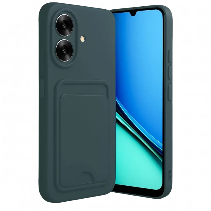 Newface Realme Note 60 Kelvin Kartvizitli Silikon - Koyu Yeşil