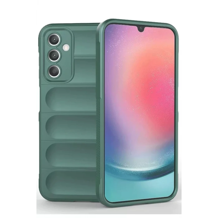 Newface Samsung A36 Kılıf Optimum Silikon - Koyu Yeşil
